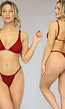 Wijnrode Rib Triangel Bikinitop