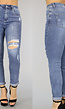 Blauwe Regular Fit Jeans met Scheuren