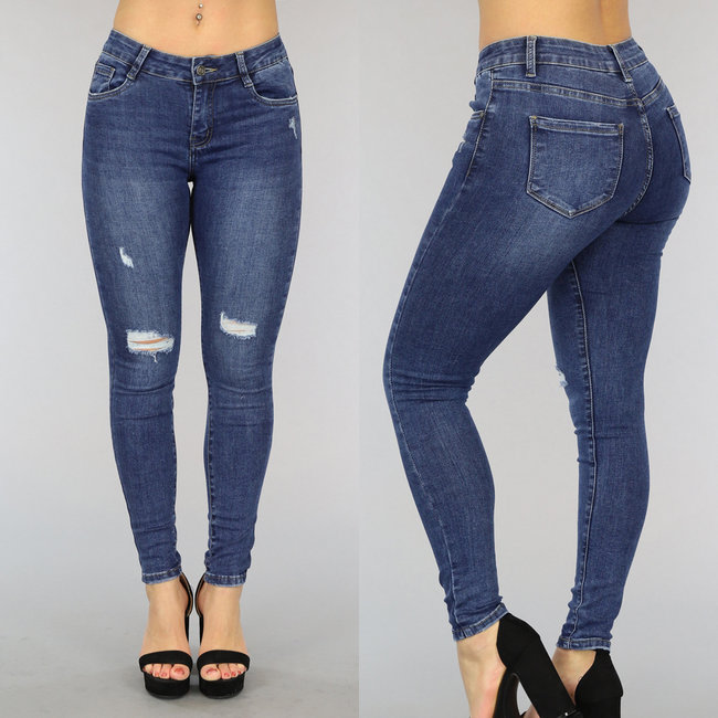 Basic Donkerblauwe Skinny Jeans