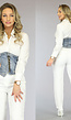 Witte Blouse met Denim Underbust Korset