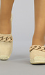 Beige Slip-On Espadrilles met Chain