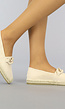 SALE35 Ecru Slip-On Espadrilles met Chain