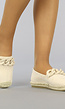 Ecru Slip-On Espadrilles met Chain