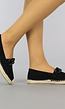 SALE35 Zwarte Slip-On Espadrilles met Chain