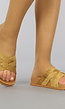 BF2023 Camel Suède-Look Slippers met Crossover