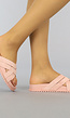 Roze Suède-Look Slippers met Crossover