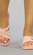 Roze Suède-Look Slippers met Crossover