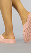 Roze Suède-Look Slippers met Crossover