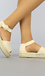 Beige Boho Plateau Espadrilles met Open Teen