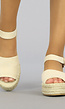 Beige Boho Plateau Espadrilles met Open Teen