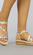 BF2023 Gevlochten Multicolor Sandalen met Plateau