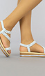 Gevlochten Lichtblauwe Sandalen met Plateau