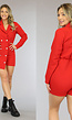 Rode Blazer Playsuit met Knopen