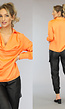 Oranje Satin Gedrapeerde Blouse