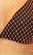 Oranje Fishnet Topje met Strass