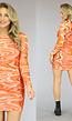Oranje Retro Mesh Bodycon Jurkje