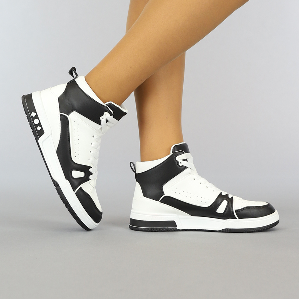 metgezel samenzwering aanvaardbaar Witte Hoge Sneakers met Zwarte Details - Uwantisell.nl