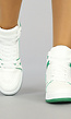Witte Hoge Sneakers met Groene Details