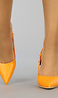 Oranje Spitse Open Pumps met Stiletto Hak