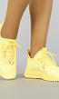 Gele Slip-On Sneakers met Patroon Zool