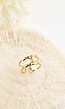 Gouden Ring met X Detail