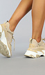 Grove Beige Sock Sneakers met Veterdetail