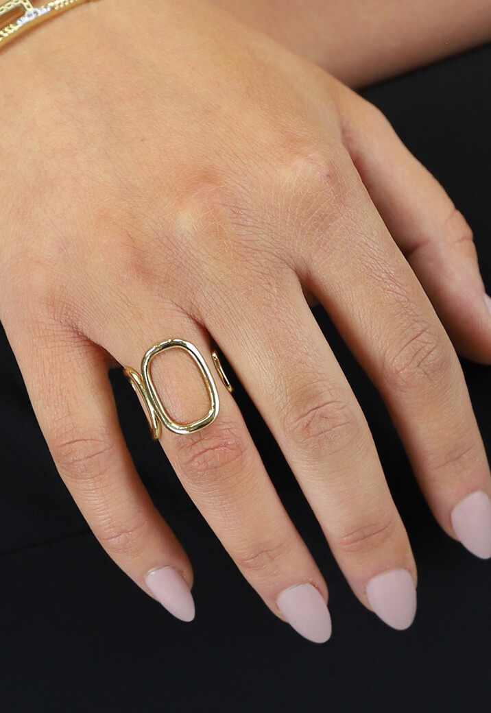 Gouden Ovale Ring