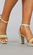Gouden Glam Sandaletten met Strass