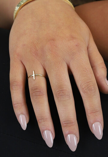 BF2023 Gouden Ring met Verticale Stripe