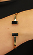 Gouden Armband met Zwarte Steentjes