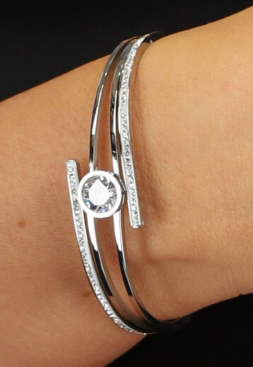 BF2023 Elegante Zilveren Armband met Strass