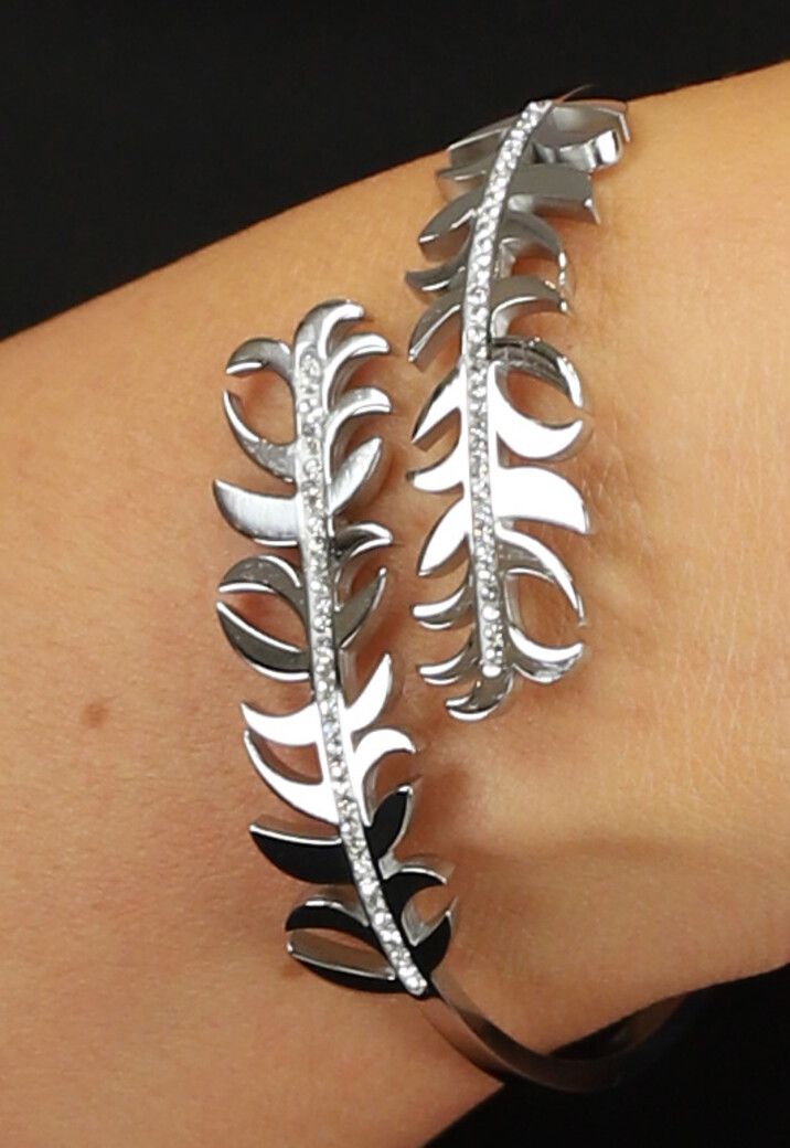 Zilveren Feather Armband