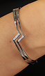 BF2023 Zilveren Zigzag Armband met Strass