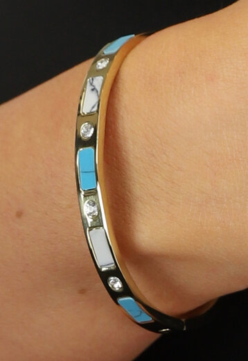 SALE80 Gouden Armband met Strass en Steentjes