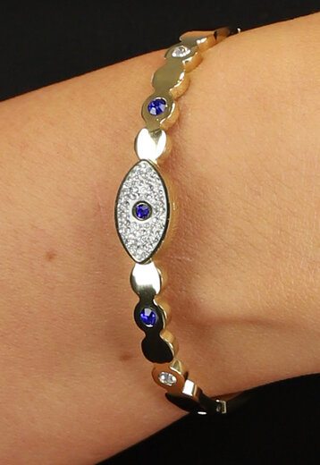 BF2023 Gouden Armband met Blauw Oog