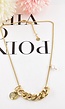 Goudkleurige Ketting met Chain Detail en Good Luck Bedeltje