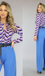 Multicolor Retro Zigzag Shirt met Knoopsluiting