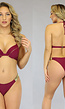 Wijnrode Push-Up Triangel Bikinitop met Goud