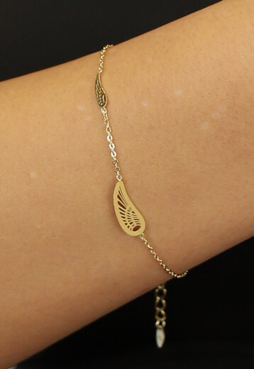 BF2023 Mini Angel Wings Armbandje Goud