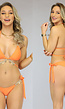 Oranje Triangel Wrap Bikinitop met Gouden Details