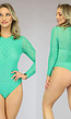 Groene Mesh Body met Ruitpatroon