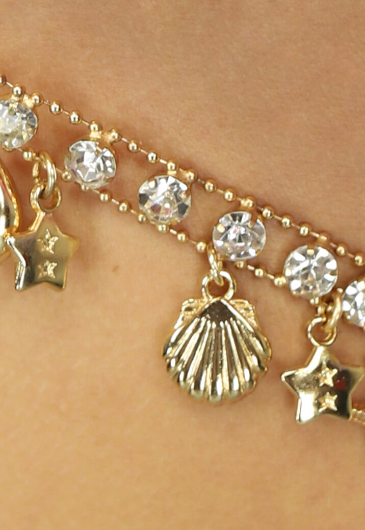 Roze Bikinibroekje met Strikjes en Gouden Details