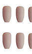 Nude Matte Plaknagels Coffin Vorm