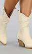 Beige Suède-Look Enkel Cowboylaarzen