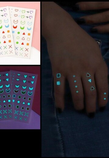 SALE50 Fluorescerende Tijdelijke Tattoo Hand en Gezicht