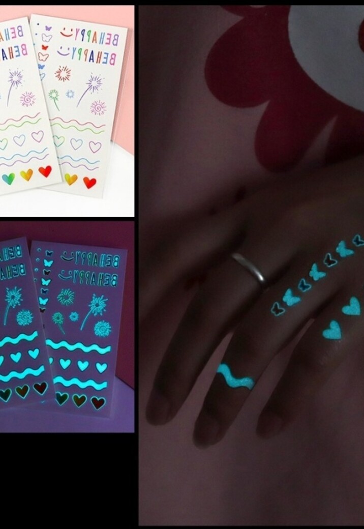 Glow in The Dark Tijdelijke Tattoo Hand en Gezicht