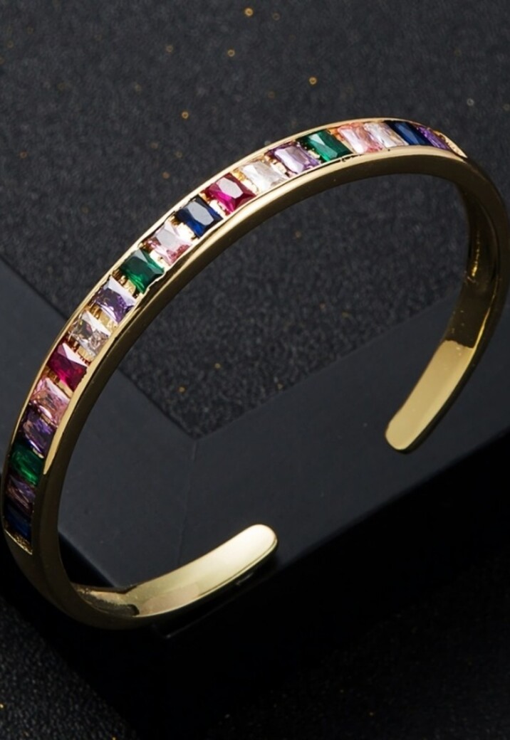 Gouden Armband met Multicolor Steentjes