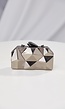 Kleine Metallic Clutch met Geometrisch Effect