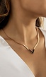 Metalen Ketting met Gekleurd V Detail