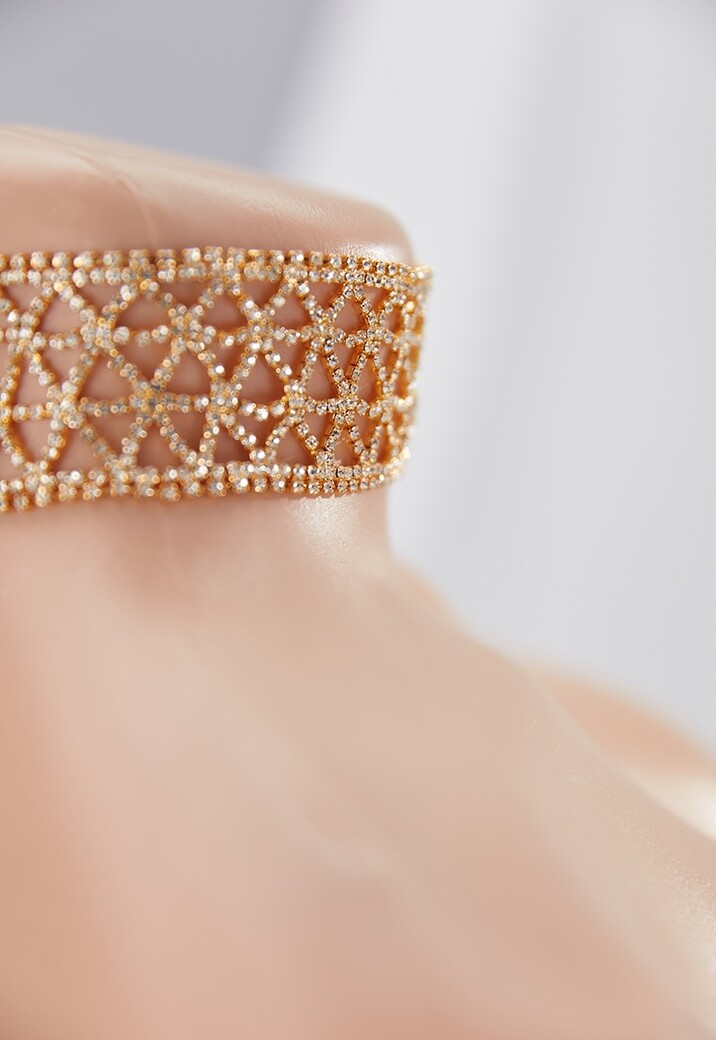 Gouden Choker met Strass Steentjes